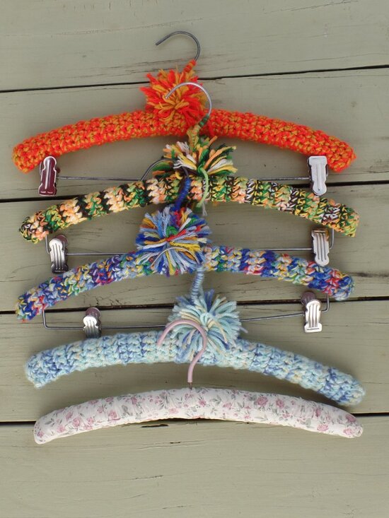 Vintage Other - Vintage Hand Crocheted Hangers SET of 5 VARIES